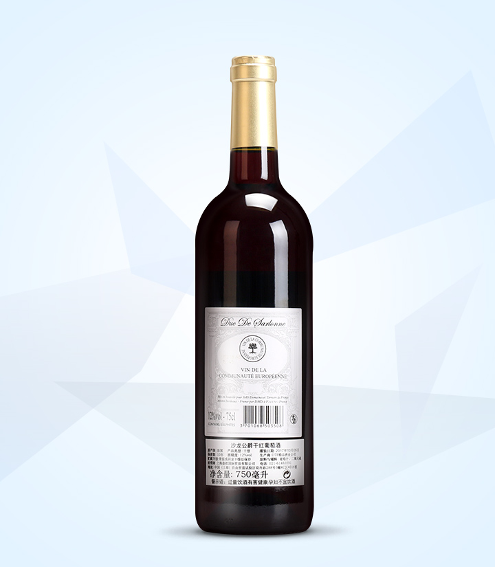 12°法国沙龙公爵干红葡萄酒750ml
